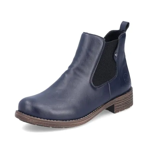 Rieker Stiefelette in Blau, Gr. 41 - Wanderschuhe mit warmem Futter und rutschfester Gummisohle, ideal für kühle Tage und langen Tragekomfort dank Wechselfußbett und Rieker Antistress-System.