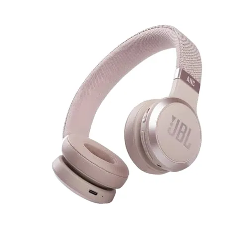 JBL Live 460 NC - Kabelloser On-Ear Bluetooth-Kopfhörer in Rosa, mit Noise-Cancelling und bis zu 50 Stunden Musikgenuss
