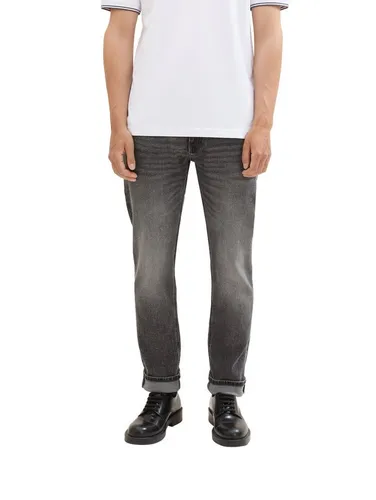 Tom Tailor Denim Herren Piers Slim Jeans - Used Mid Stone Grey - Stylische Slim Fit Jeans im 5-Pocket-Style, aus pflegeleichtem Stoff und nachhaltig produziert. Ideal für modebewusste Männer.