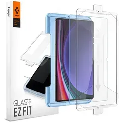 Spigen Glas.tR EZ Fit Schutzfolie - für Samsung Galaxy Tab S10/S9 Ultra, 9H Härte, einfache Installation mit Schablone, ölfrei und kratzfest
