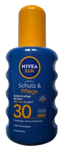 NIVEA SUN Schutz & Bräune Sonnenspray LSF 30 - Sonnenschutzmittel, wasserfest mit Pro-Melanin-Extrakt für eine natürliche Bräune, ideal für alle Hauttypen und perfekt für den ganzkörperlichen Schutz.