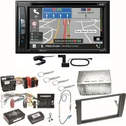 Pioneer AVIC-Z730DAB Navigation - Einbau-Navigationsgerät für Audi A4 B6/B7 und Seat Exeo, mit Bluetooth, 3D-Kartenansicht und abnehmbarem Bedienteil für flexible Nutzung.