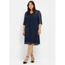 sheego Cocktailkleid 331850_50 - Elegantes Lagenlook-Kleid - Doppellagiges Cocktailkleid mit V-Ausschnitt und 3/4-Ärmeln. Figurumspielend und leicht ausgestellte Form für einen femininen Look. Mit Passt-mir-Garantie für optimale Passform.