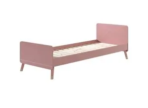 Vipack BILLY Einzelbett 90 x 200 cm mit Lattenrost - Hochwertiges Kinderzimmermöbel aus MDF, elegant lackiert in Terra Rosa, mit gradlinigem Design und besonderen Rillenprofilen für eine stilvolle Optik.