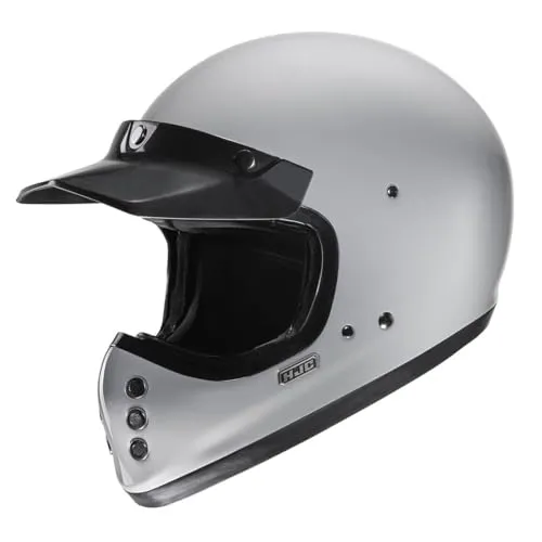 HJC V60 Solid Helm XL grau für Männer - Motorradhelm mit fortschrittlicher Fiberglas-Verbundschale für Leichtigkeit und Komfort, ideal für stilbewusste Fahrer.
