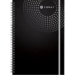 Foray Executive Collegeblock DIN A5+ Liniert Draht PP (Polypropylen) Schwarz Gelocht 160 Seiten 80 Blatt