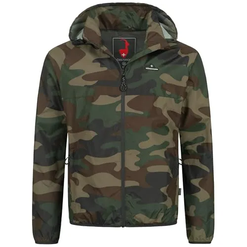 Höhenhorn Rigi Herren Regenjacke - Outdoor Rain Camo Grün Gr. L - Funktionsjacken: Atmungsaktive, wasserabweisende Rigi Regenjacke für Outdoor-Aktivitäten, hält trocken und sorgt für Komfort bei jedem Wetter.