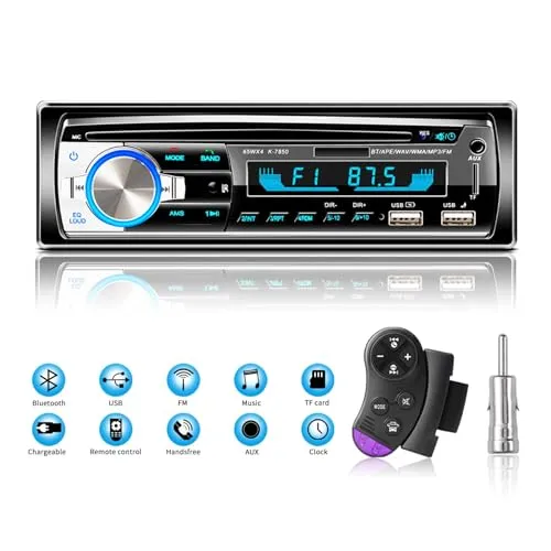 Lifelf Autoradio mit Bluetooth 5.0 und Lenkrad-Fernbedienung - Autoradio mit 65W*4 Leistung, Bluetooth 5.0 für klare Freisprechfunktion und Musikstreaming, FM-Tuner mit 12 Speicherplätzen und USB-Schnellladung.