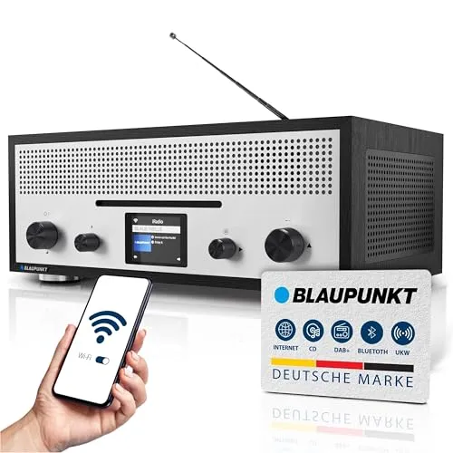 BLAUPUNKT Nostalgieradio Milano RXD 1900 DAB+ - 2x 15 Watt RMS, modernes Retro-Design mit Bluetooth und LC-Farbdisplay