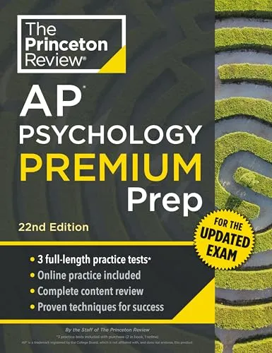Princeton Review AP Psychology Premium Prep, 22nd Edition: For the NEW 2025 Exam: 3 Practice Tests + Digital Practice + Content Review (College Test Preparation)