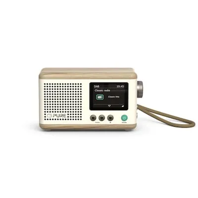 PURE DAB+ Radio Classic Mini baumwoll-weiß eiche - DAB+ FM Radio mit Bluetooth 5, kompakt und stilvoll für jeden Raum