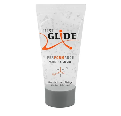 Just Glide Gleitgel Performance - auf Wasser- und Silikonbasis, Tube mit 20ml, 1-tlg., langanhaltendes Gleitgel