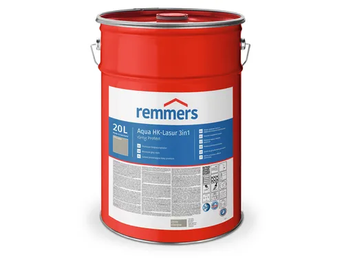 Remmers HK-Lasur 3in1 Grey Protect silbergrau, 20 Liter - Premium Holzlasur für außen mit 3in1-Funktion: Imprägnierung, Grundierung und Lasur in einem. Schnelltrocknend und langlebig, ideal für Zaun und Gartenhaus, schützt vor Feuchtigkeit und UV-Strahlen.