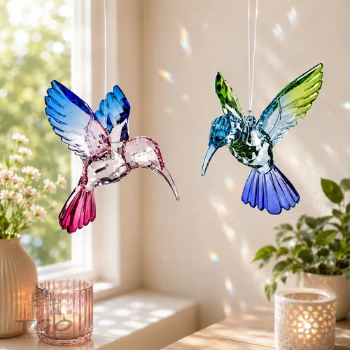 Formano fensterdeko zum aufhängen Eisvogel aus buntem Acryl – 2er Set -606211