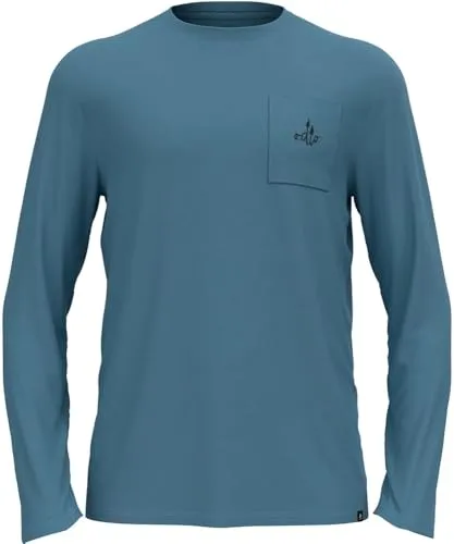 Odlo Herren Langarm Wandershirt Merino 200 Funktionsshirt Wandern Atmungsaktiv Hiking Shirt, Provincial Blue, M EU