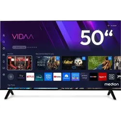 Medion® MD850301 50 Zoll 4K Ultra HD Smart-TV - Erleben Sie brillante Bildqualität mit dem 50 Zoll Medion® MD850301 Fernseher, ausgestattet mit 4K Ultra HD, Smart-TV-Funktionen und integriertem WLAN für Streaming-Genuss.