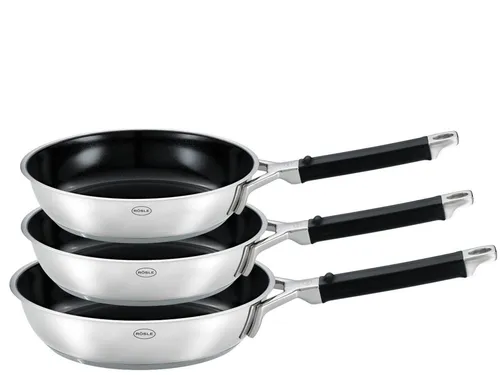 RÖSLE Pfannen-Set Silence® Pro 3tlg. Keramik ProCeraPlus - Hochwertiges 3-teiliges Pfannen-Set aus Edelstahl mit langlebiger Keramikbeschichtung. Ideal für eine gleichmäßige Wärmeverteilung und müheloses Braten.