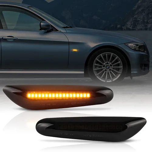 Seitenblinker Schwarz LED mit E-2x Passend für BMW 3er, E36, E46, E90-93