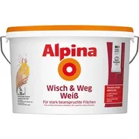 Alpina Wisch & Weg 5 Liter Wandfarbe - Farben für den Innenbereich, schmutzabweisend und leicht abwaschbar, ideal für ein sauberes Wohnambiente.