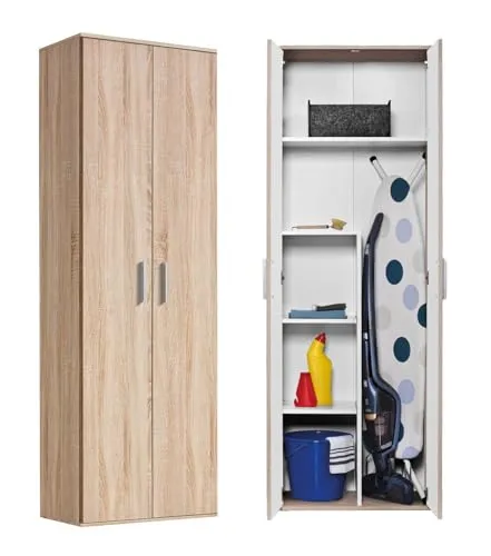 mokebo® Besenschrank 'Der Lange' - Garderobenschrank mit Staubsaugerfach, individuell gestaltbar und nachhaltig produziert in Deutschland. Ideal für jeden Raum mit kompakten Maßen 60x180x34 cm.
