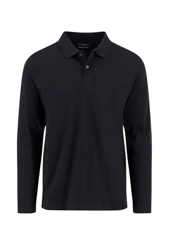 FYNCH-HATTON Langarm-Poloshirt aus Baumwolle Black/XL - Hochwertiges Langarm-Poloshirt aus 100 % Baumwolle – atmungsaktiv und angenehm zu tragen. Ideal für Freizeit und Business-Casual. Pflegeleicht und formbeständig, perfekt kombinierbar mit Jeans oder Chinos.