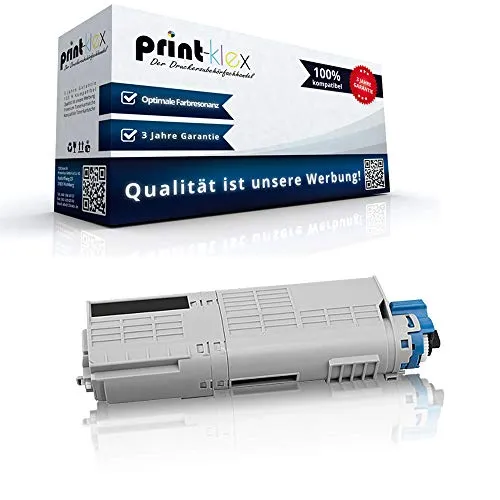 Print-Klex Tonerkartusche kompatibel für Oki C 532DN 542DN MC 563DN 573DN 46490608 C532 Schwarz Black - Office Print Serie
