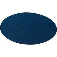 Snapstyle Trend Velours Teppich Joy Dunkelblau – Rund 133 cm - Extrem robuster Veloursteppich aus hochwertigem Polypropylen, handgefertigt und in verschiedenen Größen und Farben erhältlich. Pflegeleicht und ideal für jeden Raum.