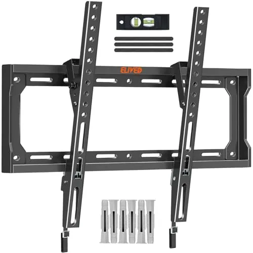 ELIVED TV Wandhalterung Neigbar Fernseher Wandhalterung für die meisten 26-60 Zoll Flach & Curved LED, LCD, OLED, Plasma TVs bis zu 45kg mit Max VESA 400x400mm, EV3036