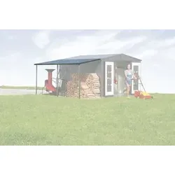 Biohort Seitendach Europa 2 / 3 / 4 A, Quarzgrau - Praktische Erweiterung - Zubehör für Gartenhäuser, schützt Kaminholz und Gartengeräte vor Witterungseinflüssen; ideal für individuelle Montage links oder rechts.