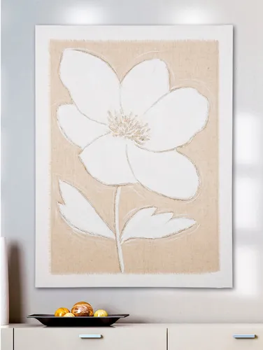 GILDE Leinwandbild Bild "Blume auf Tuch", (1 St)