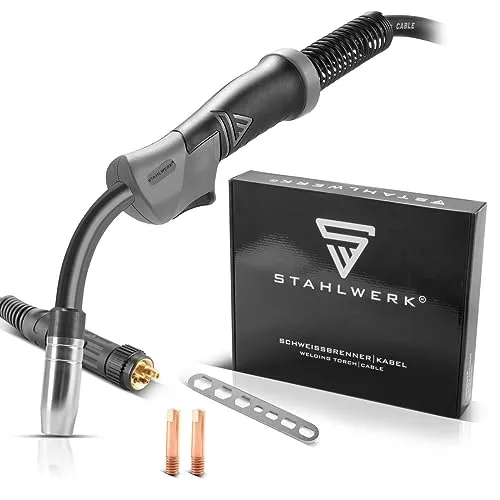 STAHLWERK AK15 | MB15 Schweißbrenner mit 4m Schlauchpaket - MIG-Schweißgeräte, ergonomischer Griff für ermüdungsfreies Arbeiten und integrierte Gaskühlung für maximale Leistung und Langlebigkeit.
