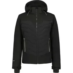 ICEPEAK Softshelljacke Fremont für Herren, Schwarz, Gr. 48 - Wattierte Softshelljacke für Herren mit verstellbarer Kapuze und elastischen Ärmelbündchen. Ideal für Outdoor-Aktivitäten bei jedem Wetter – funktional, elastisch und mit Wetterschutz.