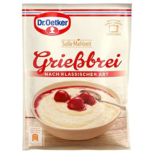 Dr. Oetker Süße Mahlzeit Grießbrei nach klassischer Art, 92 g Mischung für Grießbrei für eine Hauptmahlzeit oder als süße Mahlzeit zwischendurch