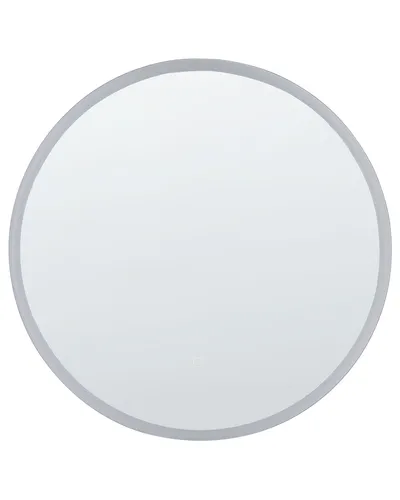 BELIANI Badspiegel Silber Ø 79 cm mit LED-Beleuchtung - Moderner, runder Badspiegel mit Touch-Sensor und Antibeschlagsystem. Ideal für jedes Badezimmer, sorgt für optimale Beleuchtung und optische Raumvergrößerung.