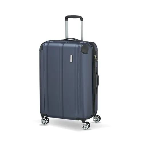 travelite Hartschalenkoffer CITY - Mittelgroßer Trolley mit erweiterbarem Volumen (78-86L), kratzfest und TSA Schloss für sichere Reisen