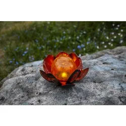 STAR TRADING LED Gartenleuchte LED-Solar-Dekoration 'Lilly' Seerosen-Optik 482-80 kupfer/amber