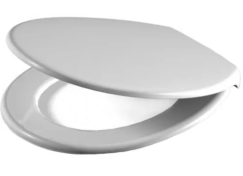 Sanibel 1001 WC Sitz weiß mit Edelstahlscharnier - Hochwertiger WC-Sitz aus Duroplast mit langlebigem Edelstahlscharnier, ideal für moderne Badezimmer und einfach zu montieren.