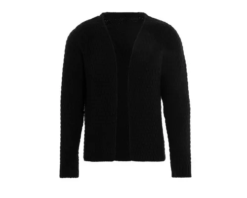 KNIT FACTORY - Becky Strickjacke - Hochwertiger Damen Cardigan Schwarz 40/42 - Moderne, kurze Strickjacke in Hüfthöhe, ideal für vielseitige Outfits. Aus weichen, strapazierfähigen Materialien gefertigt, sorgt sie für stilvollen Komfort und ist perfekt für kühlere Tage.
