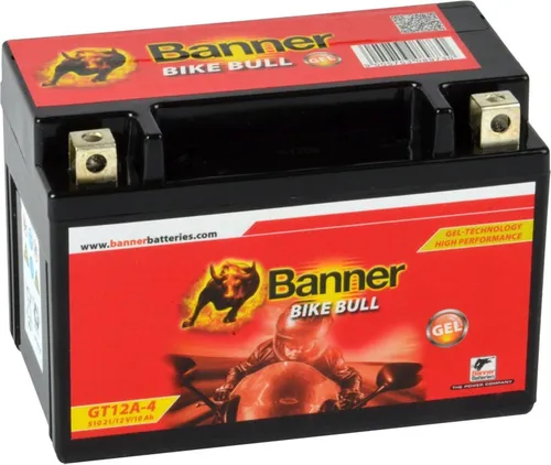 Banner Bike Bull Motorradbatterie GEL YT12A-BS 12V 10Ah - KFZ-Batterien mit modernster GEL-Technologie für maximale Leistung und Wartungsfreiheit. Ideal für Motorräder, ATV und Off-Road-Einsätze.