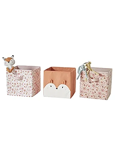 Vertbaudet VERTBAUDET3er-Set Aufbewahrungsboxen „Happy Vintage“rosaONE Size