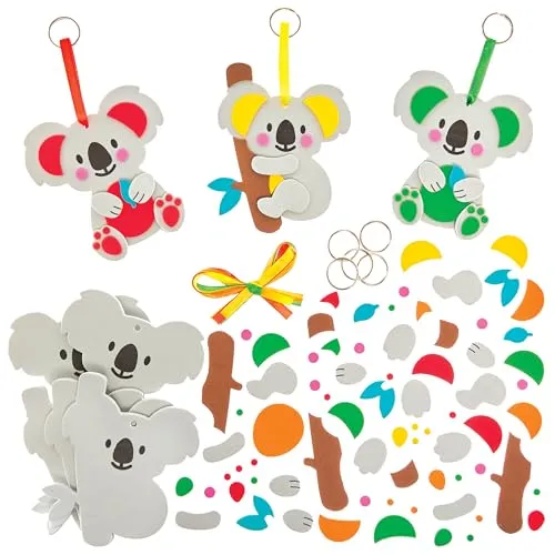 Baker Ross FN026 Koala Mix & Match Schlüsselanhänger - 8er-Pack, Schlüsselanhänger Bastelset zum Zusammenstellen