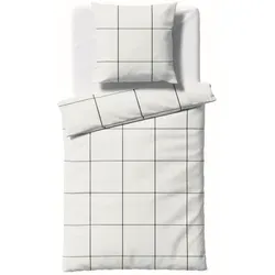 fleuresse Bettwäsche Lech Edelflanell 200x220 Karo weiß schwarz - Bettwäsche-Sets aus 100% Baumwolle, kuschelig warm und hautsympathisch. Ideal für kalte Winternächte, pflegeleicht und mit Reißverschluss für einfaches Beziehen.