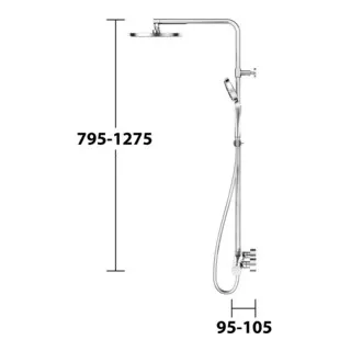 Keuco Plan Blue Thermostat-Brausemischer mit Kopfbrause - Brausegarnituren, elegantes Design und präzise Temperaturregelung für ein komfortables Duscherlebnis.