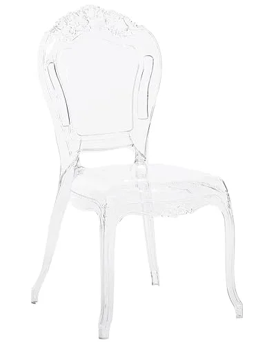 Beliani Barock Stuhl Kunststoff 2er Set transparent - Esszimmerstühle im 2er Set, aus robustem, UV-beständigem Polycarbonat gefertigt. Stapelbar und bis 400 kg belastbar, ideal für vielseitige Nutzung.
