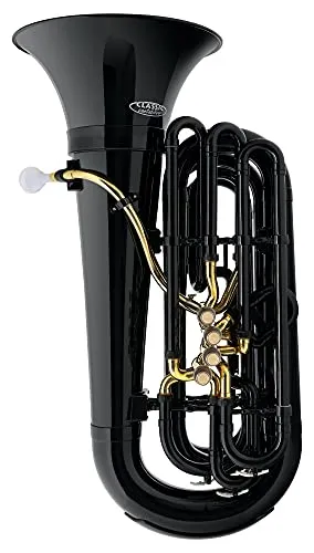 Classic Cantabile MardiBrass Kunststoff Bb-Tuba - Extrem leicht und sehr stabil - Material Korpus: ABS Kunststoff - Mundrohr und Maschine aus Messing - mit Gigbag & Mundstück - Farbe: Schwarz