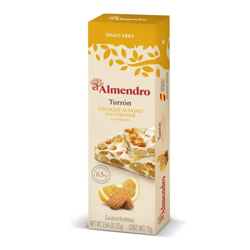 El Almendro Turron con Naranja mit kandierter Orangenschale 75g