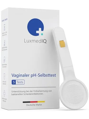 5x LuxmedIQ Vaginaler pH-Test zur Früherkennung bakterieller Infektionen, Bakterielle Vaginose Test - pH Selbsttest Scheide zur Schwangerschaftsvorsorge bei Blasensprung - Einfach & schmerzfrei
