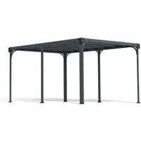 Palram - Canopia Aluminium Pavillon Milano 4300 | Anthrazit - Pavillon aus rostbeständigem Aluminium mit UV-beständigen Doppelstegplatten, ideal für ganzjährige Nutzung im Garten und wartungsfrei.