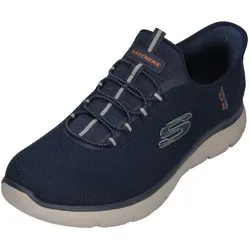 Skechers Herren Summits High Range Turnschuhe, Navy Mesh/Trim, 50.5 EU Weit - Bequeme Herren Turnschuhe mit innovativem Slip-In Design. Genießen Sie den einzigartigen Komfort der luftgekühlten Memory Foam Einlegesohle. Ideal für den Alltag und aus 100 % veganen Materialien gefertigt.
