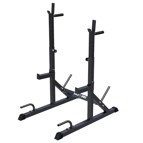 GORILLA SPORTS Langhantelständer - Verstellbare Kniebeugenablage für effektives Training - Langhantelständer, robust und stabil, mit 4-fach verstellbarer Breite für individuelles Training und maximale Sicherheit bei Kniebeugen.